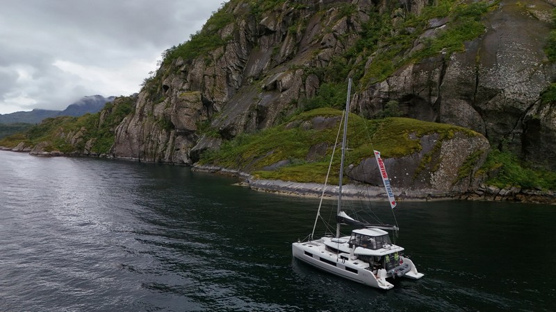 Catamaran in the fjord